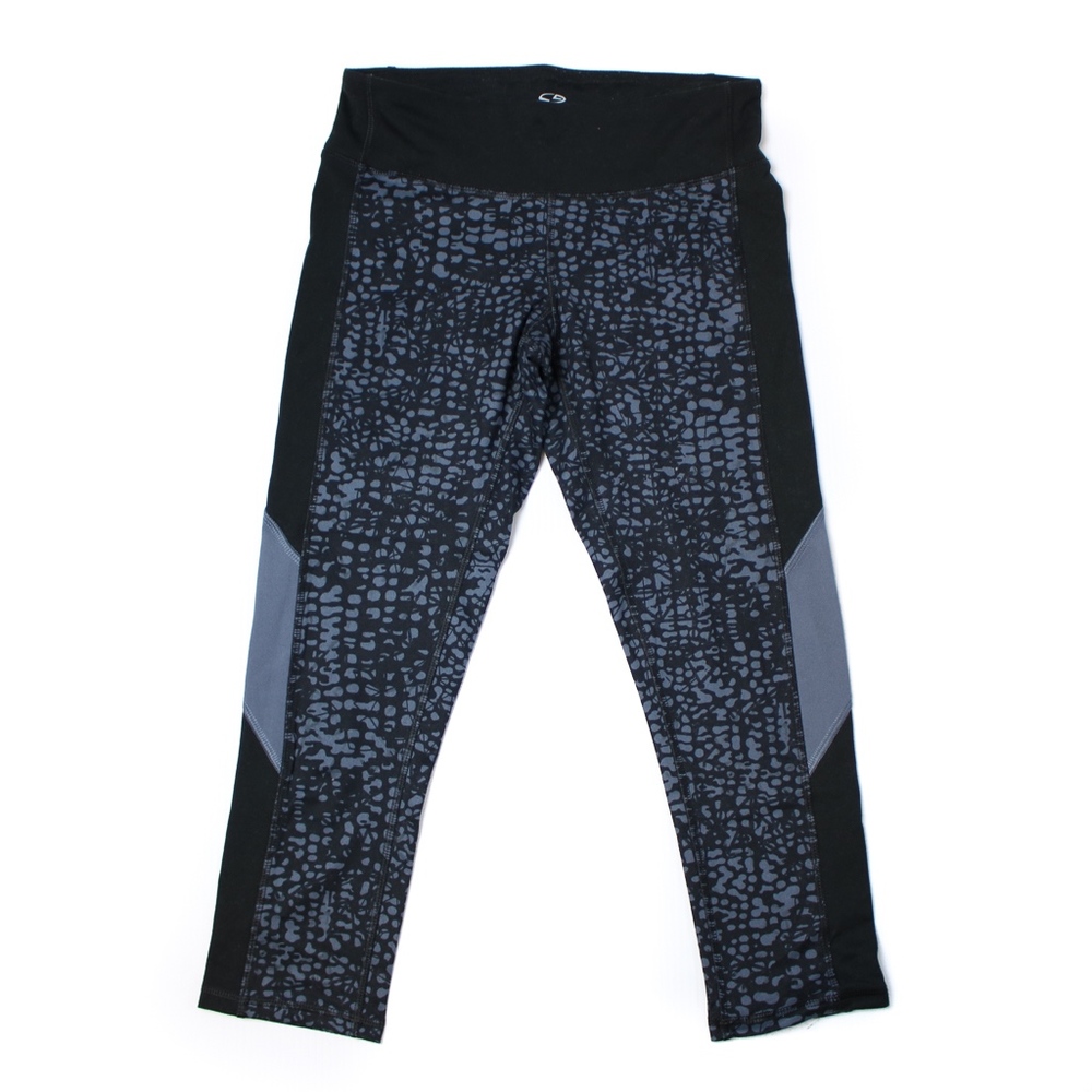 Champion Duodry Black Animal Print Crop Pants S